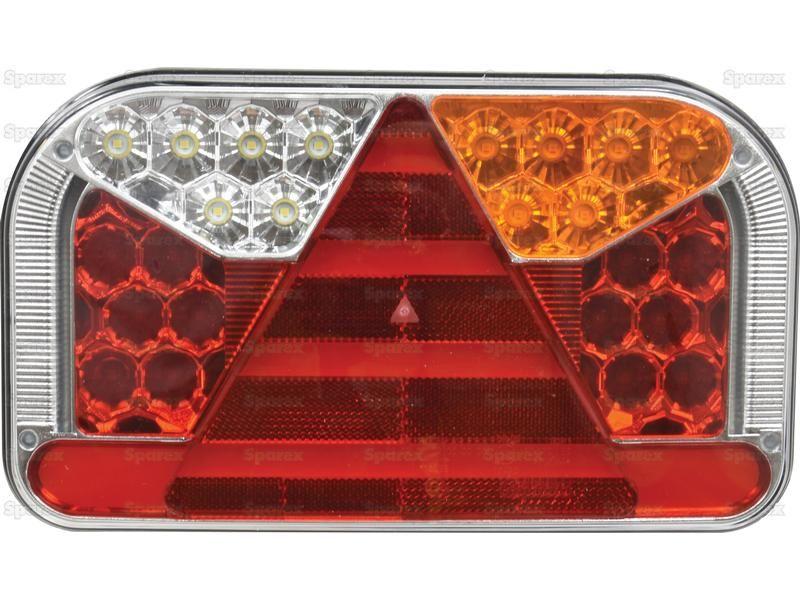 LED Rear Combination Light, Function: 7, Brake / Tail / Indicator / Fog / Reverse / Number Plate / Reflector, RH, 12-36V