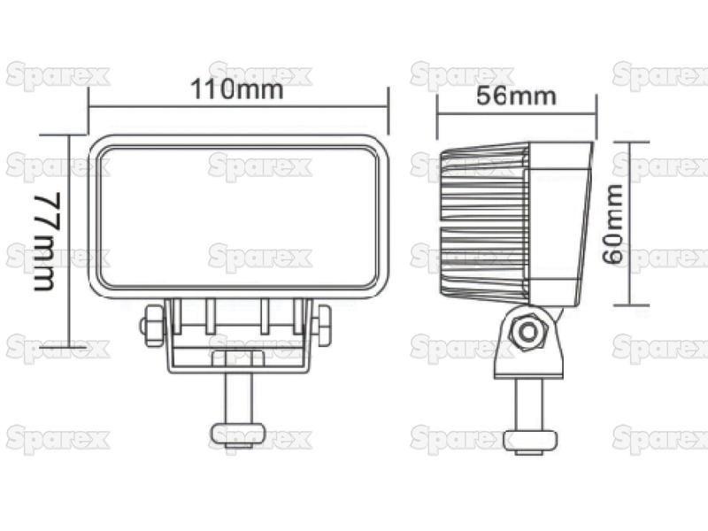 LED Work Light, Interference: Class 1, 1850 Lumens, 10-30V ()