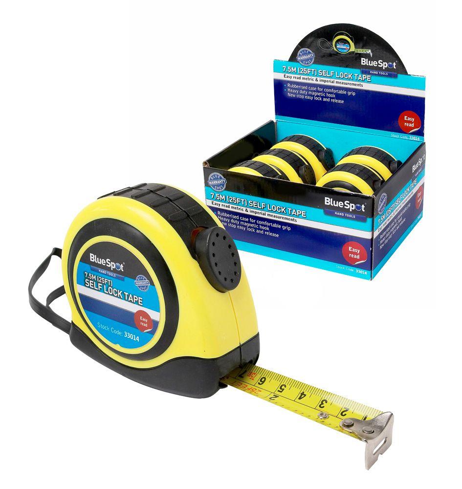 Blue Spot Tools 7.5m Soft Grip Auto-Lock Tape Measure