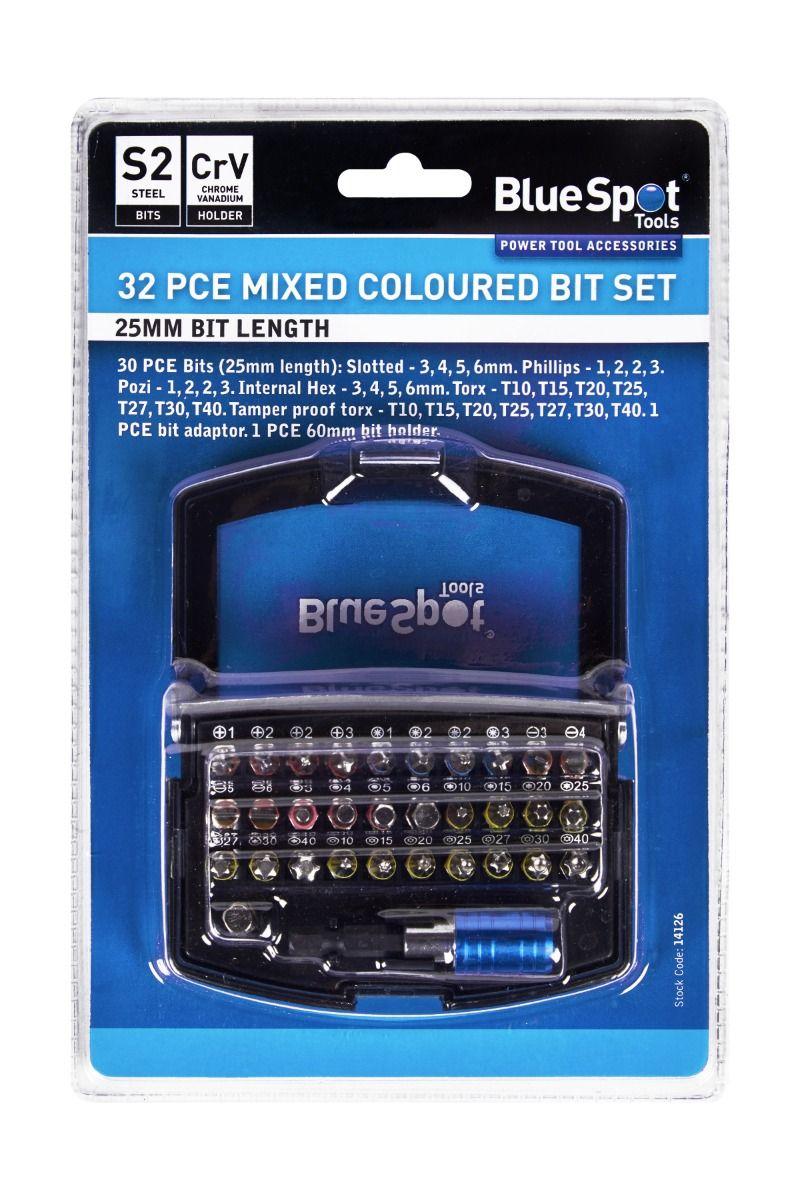 Blue Spot Tools 32 PCE Mixed Coloured Bit Set
