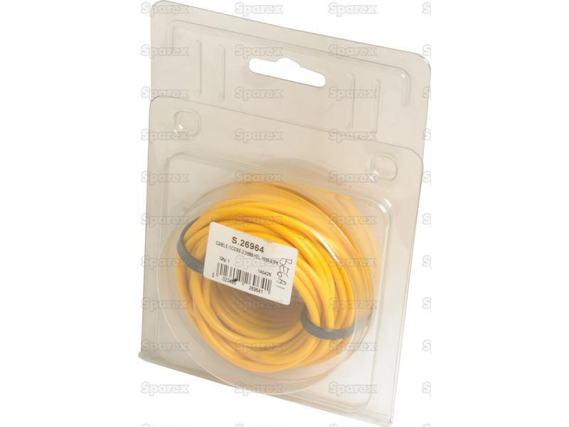 Electrical Cable - 1 Core, 2.5mm°² Cable, Yellow (Length: 10M), (Agripak)