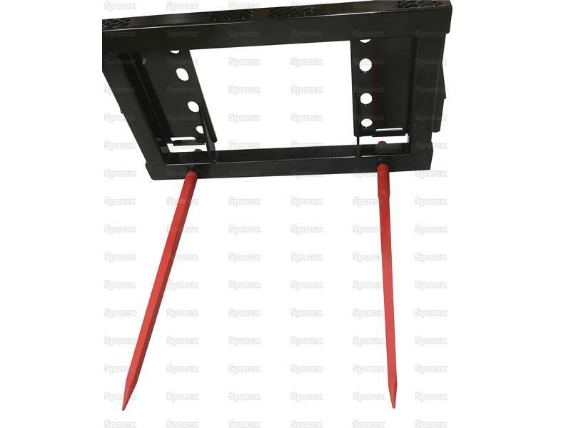 Bobcat/Skid Steer Bale Frame - 2 x M28 x 1100mm Conus 2 Tines (SHW Brand)