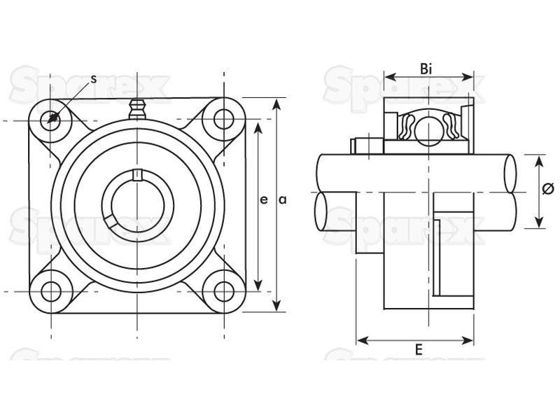 NTN SNR Four-Bolt Flanged Unit (UCF208-24) Bearings Reference (UCF208, UCF208-24)