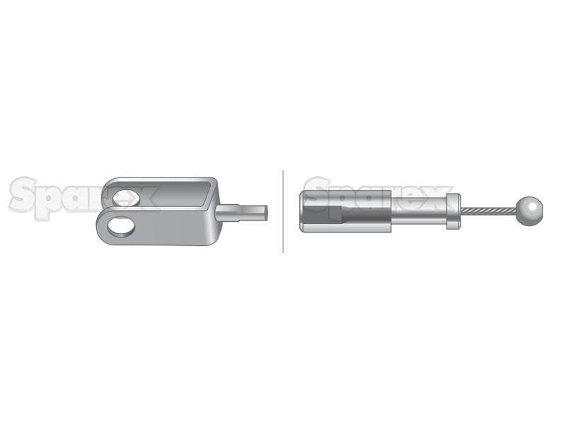 Hand Throttle Cable - Length: 1125mm, Outer cable length: 1030mm. for Massey Ferguson 390 (300 Series)