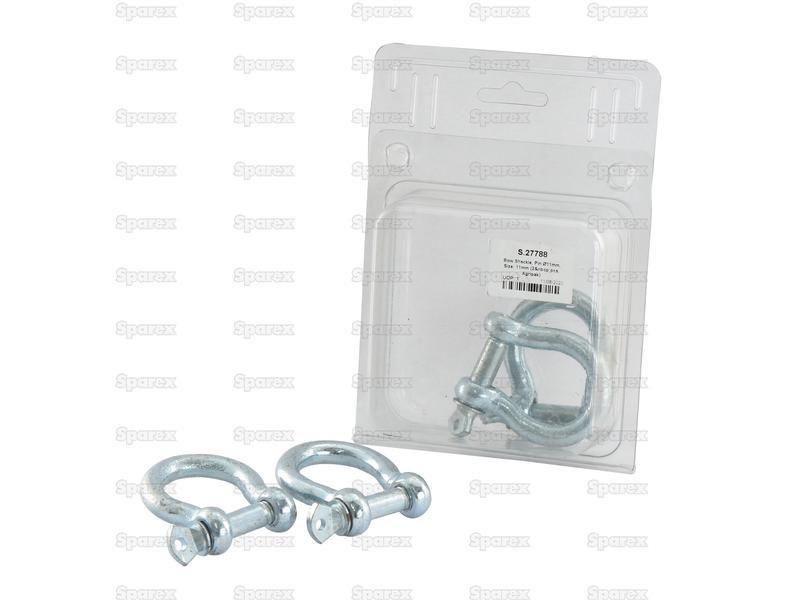 Bow Shackle, Pin Ø11mm, Size: 11mm (2 pcs. Agripak)