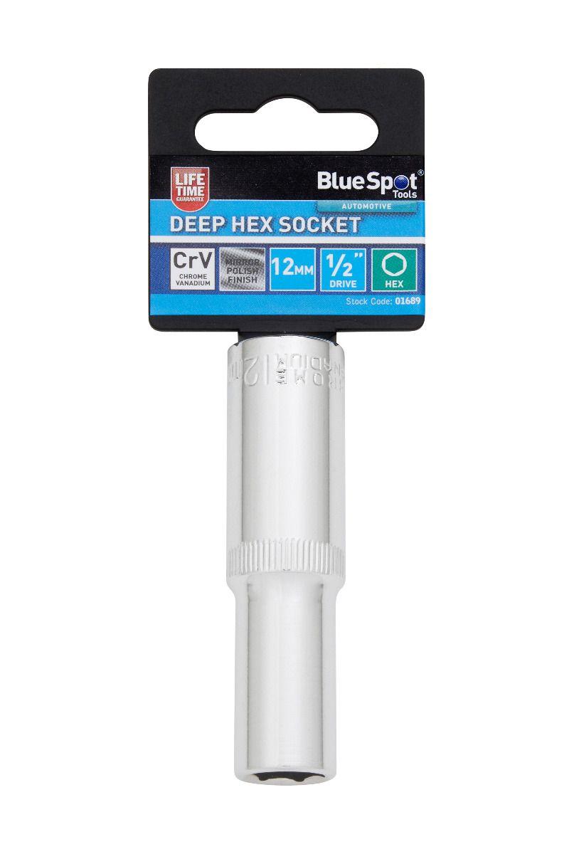 Blue Spot Tools Individual 12mm 1/2" Deep Hex Socket