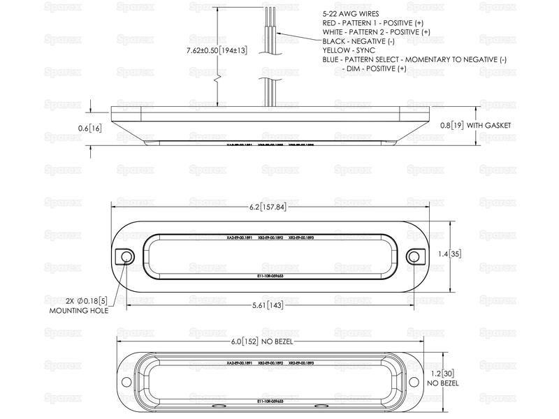 Directional Hazard LED, 6 LEDs, Light Colour: Amber