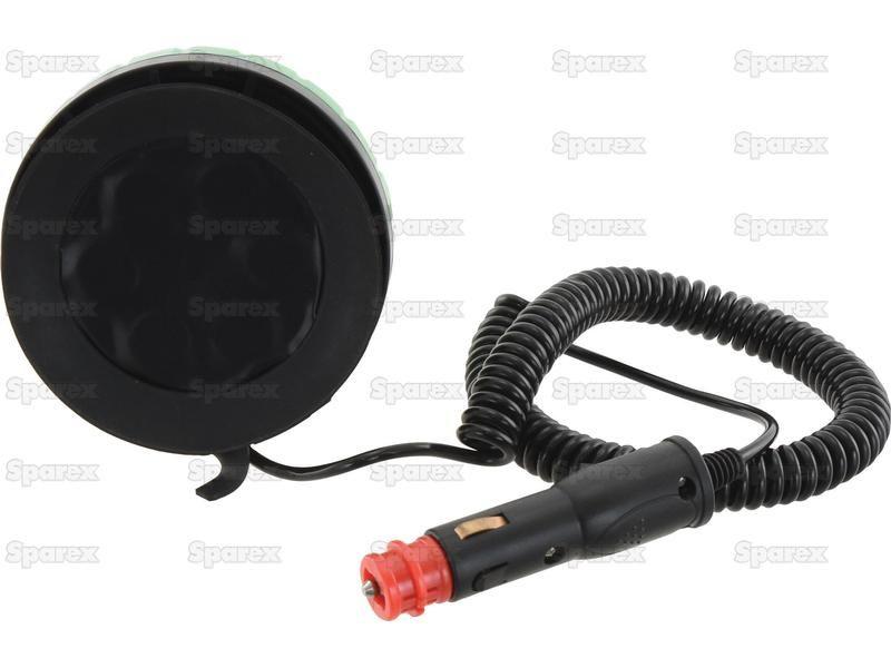 LED Rotating Beacon (Green), Interference: Class 3, Magnetic, 12/24V