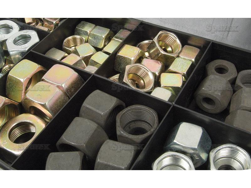Hydraulic Metal Pipe Union Nut 70 pcs various Handipak