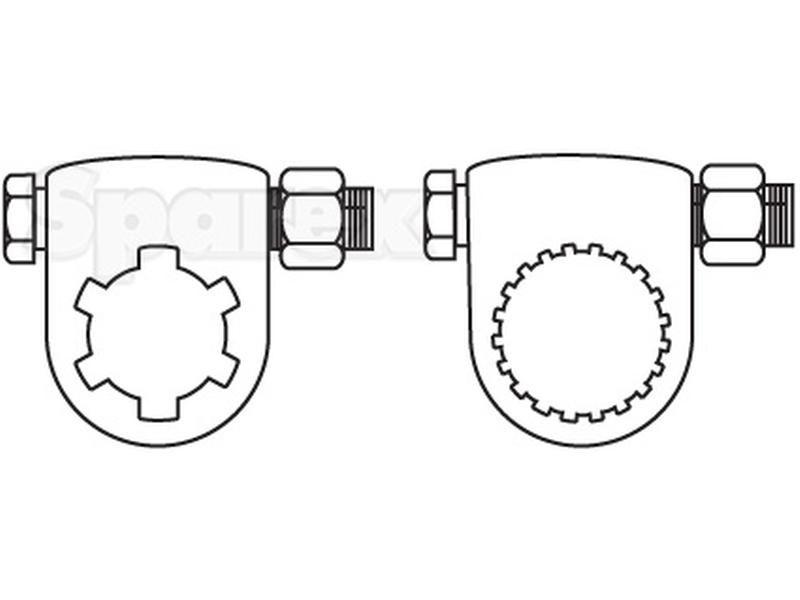 PTO Adaptor - Female spline 1 3/8'' - 6 x Male spline 1 3/8'' - 6 with Quick Release Pin.