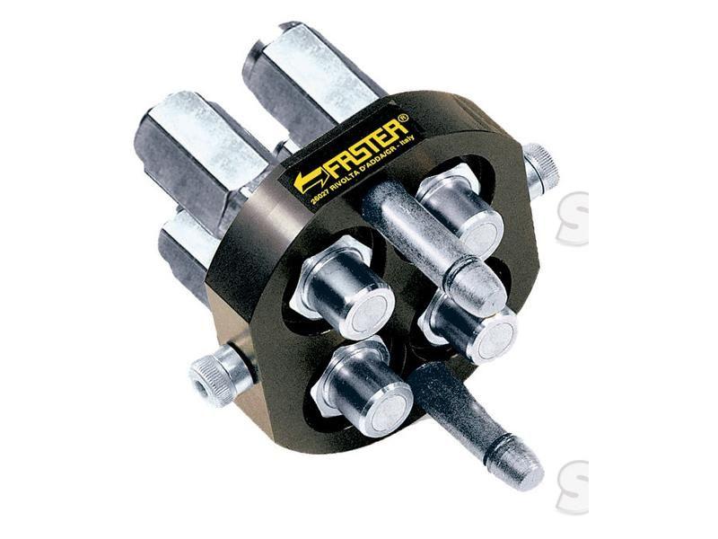 Faster Multiport Coupling - 4 Ports 3/8'' Body x 1/2'' BSP Female Thread (Mobile Part) Faster S.p.A (3P506G-4-12G MC, 3P506G412GMC, 3P506G-4-12GMC)