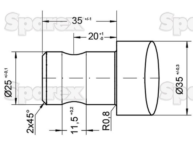 Loader Tine - Straight 1,000mm, (Star) Manip (10049531)