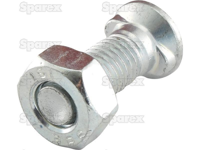 Countersunk Head Bolt 2 Nibs With Nut (TF2E) - M10 x 50mm, Tensile strength 8.8 (6 pcs. Agripak)