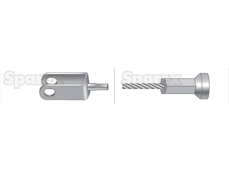 Throttle Cable - Length: 608mm, Outer cable length: 508mm. for Ford New Holland 6410 (10 Series)