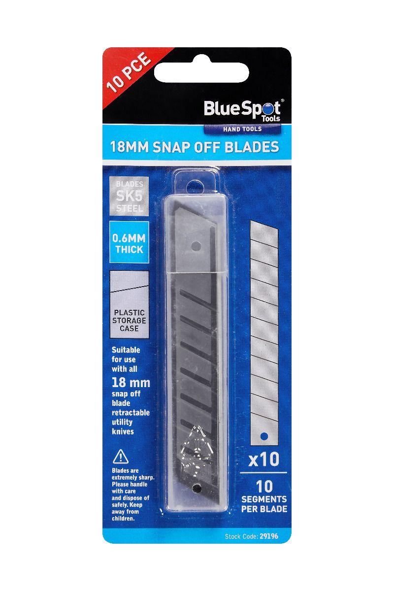 Blue Spot Tools 10 PCE SK5 18MM Snap Off Blades