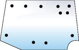 LAMBORGHINI GLASS-REAR-UPPER-11 HOLES 100728