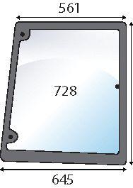 CASE IH GLASS-SIDE-RH-3 HOLES 100505