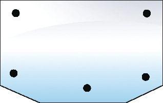 HURLIMANN GLASS-REAR-UPPER-5 HOLES 100715