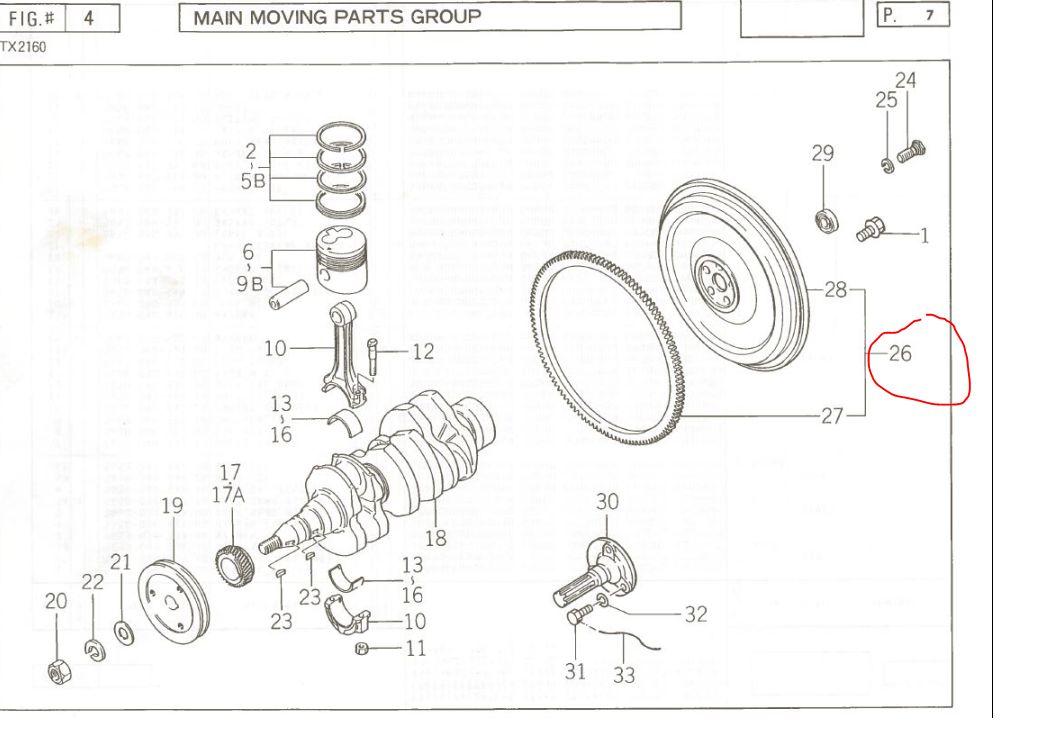 Iseki 2160 Engine  2160 Fly Wheel and Ring Assembly