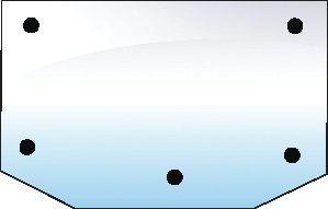 HURLIMANN GLASS-REAR-UPPER-5 HOLES 100707