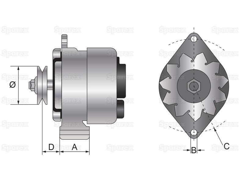 Alternator (Mahle) - 14V, 65 Amps for Renault 103-14 (12-14 Series)