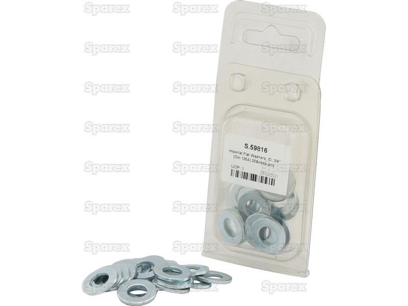 Imperial Flat Washers, ID: 3/8'' (Din 125A) 20 pcs. Agripak