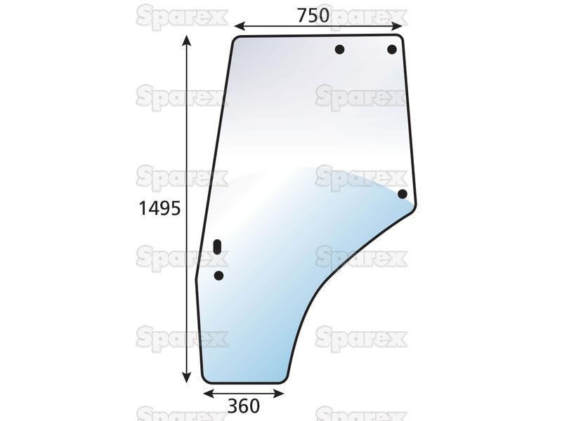 Door Glass LH for Massey Ferguson