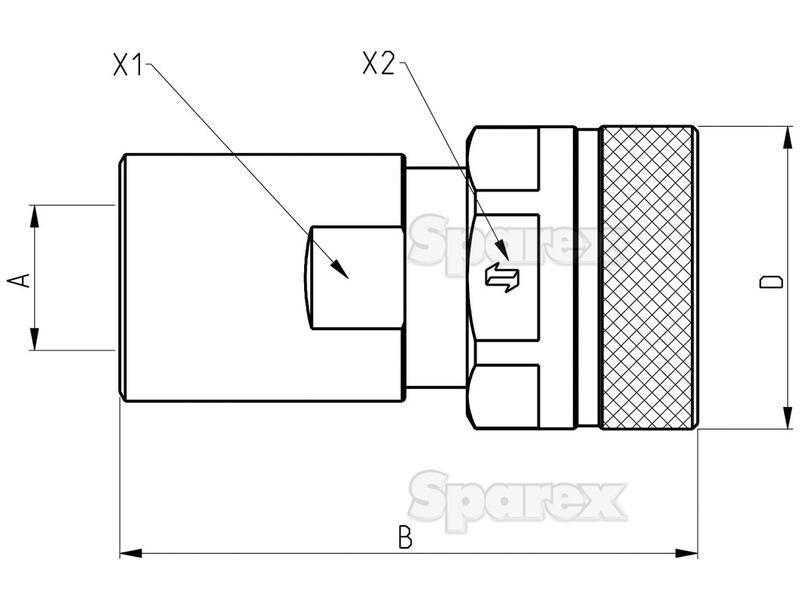Poppet Valve Coupling Screw - Female - 3/8''BSP - VVS Series Faster S.p.A (VVS 38 GAS F, VVS38GASF)