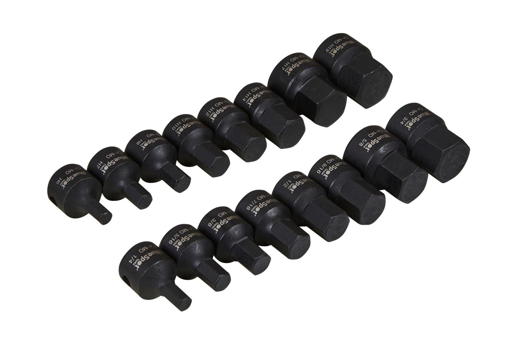 Blue Spot Tools 16 PCE 3/8" Impact Stubby Hex Sockets