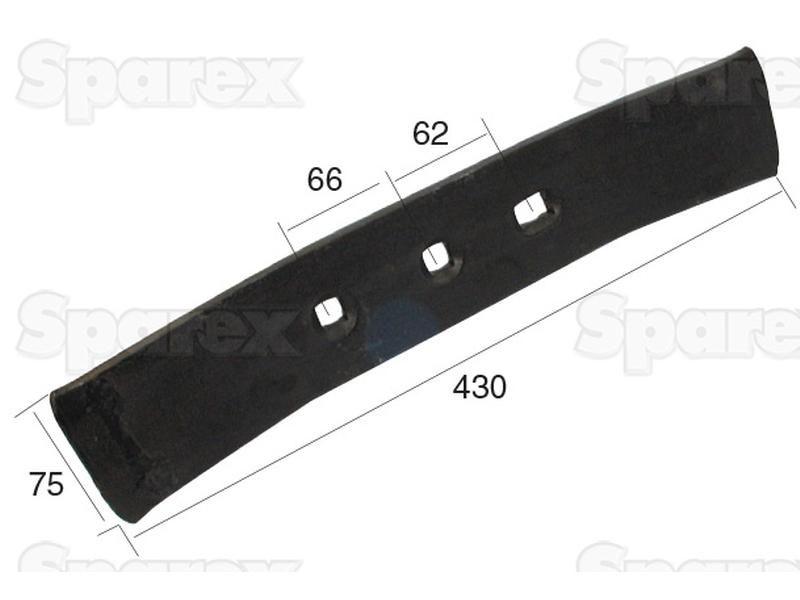 Reversible point 430x75x12mm Hole centres 65mm for Lantrac