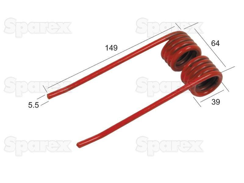 Pick-Up Haytine - - - Length:149mm, Width:64mm, Ø5.5mm - Replacement for Fahr Deutz-Fahr (1141716012200)