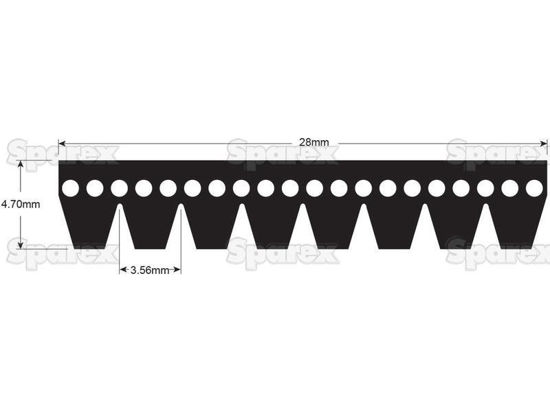 Poly V / Multi-Rib Belt - PK Section - Belt No. 8PK2365 for John Deere 6910 (6010 Series)