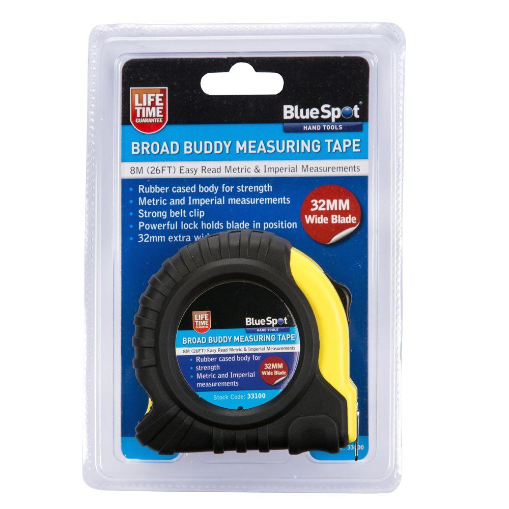 Blue Spot Tools 8m Extra-Wide Blade Tape Measure