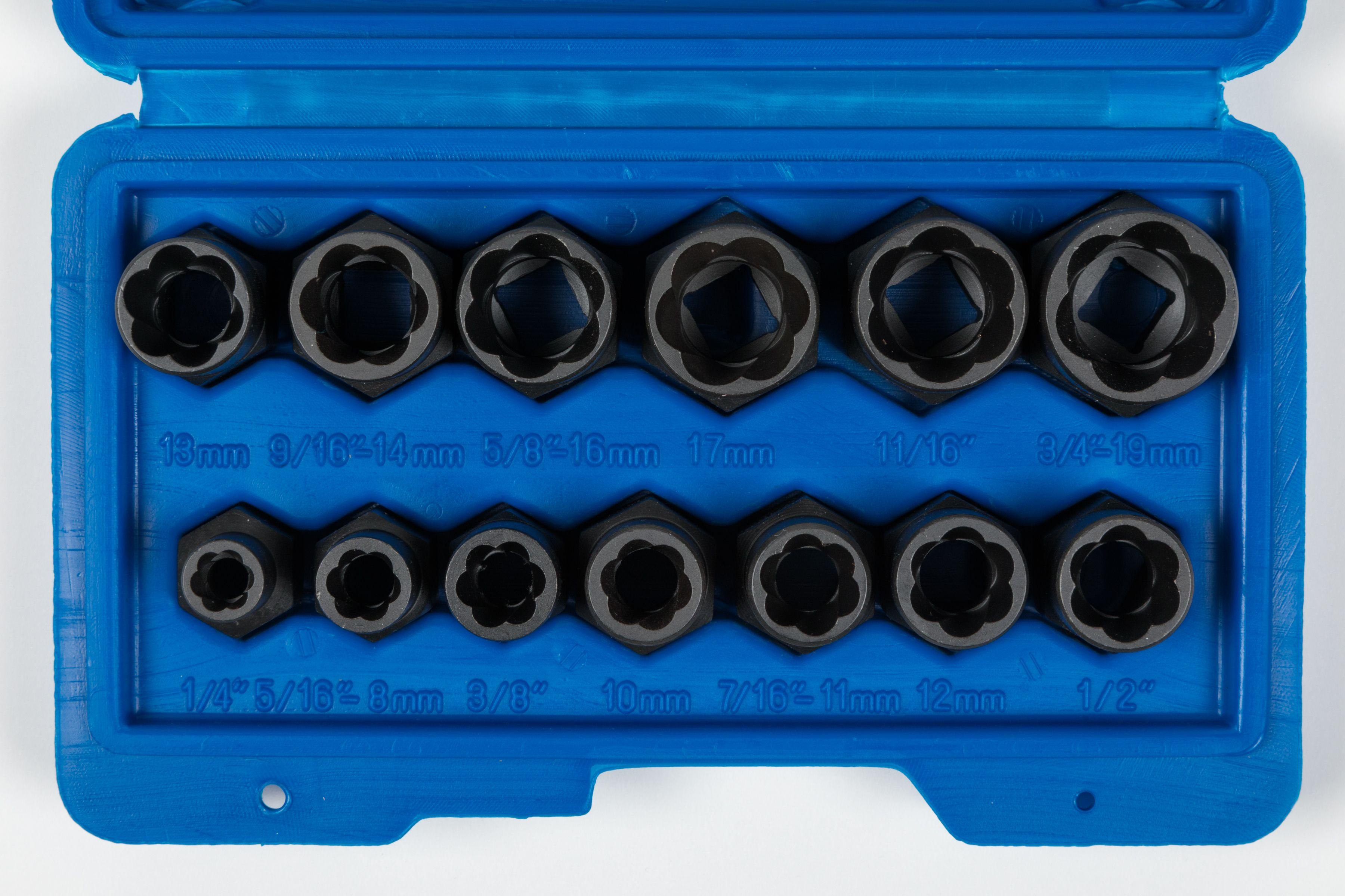 Blue Spot Tools 13 PCE Impact Bolt And Nut Remover Set (1/4"-11/16") (8mm-19mm)