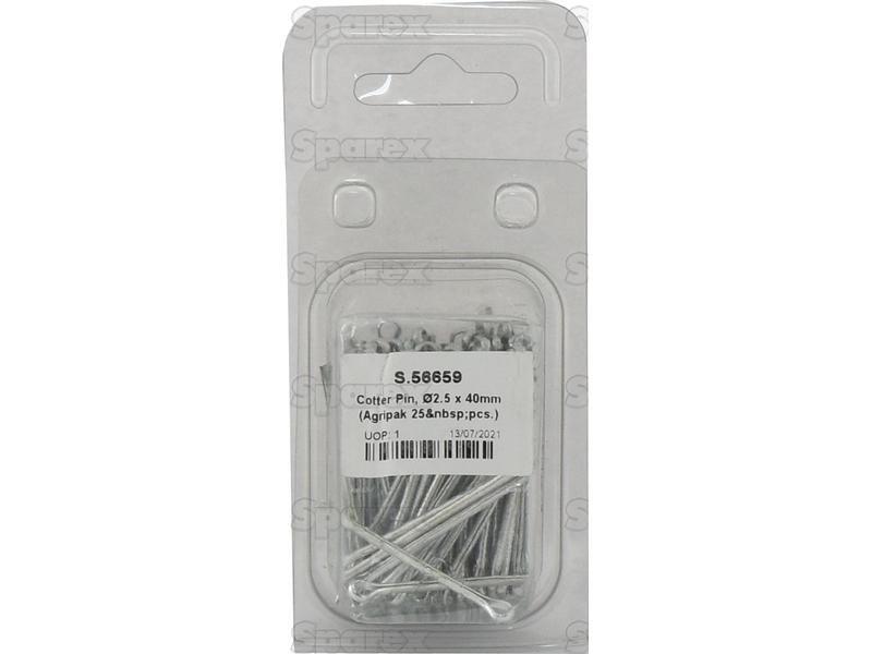 Cotter Pin, Ø2.5 x 40mm (Agripak 25 pcs.)