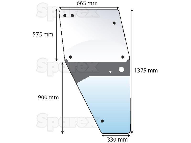 Door Glass RH for Deutz-Fahr DX6.30 (DX6 Series)