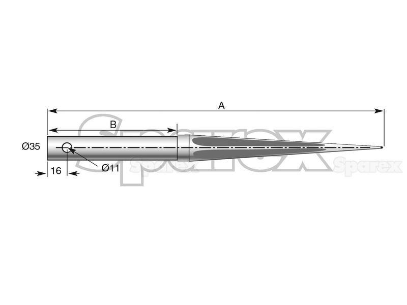 Straight Loader Tine 760mm | Agram, Emily, Fournial, Magsi, Mailleux (55000110)