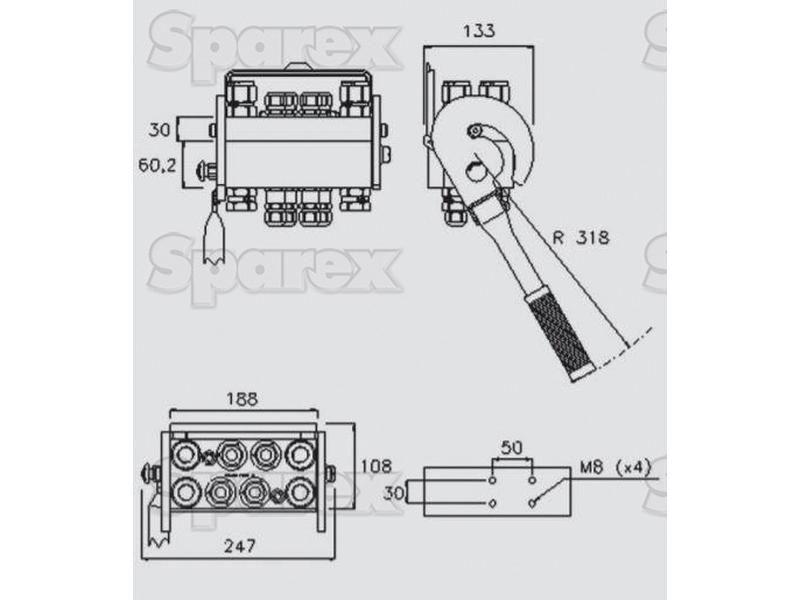 Faster Multiport Coupling - 8 Ports 1/2'' Body x 1/2'' BSP Female Thread (Fixed Part) Faster S.p.A (2P808-8-12G F C, 2P808812GFC, 2P808-8-12GFC)
