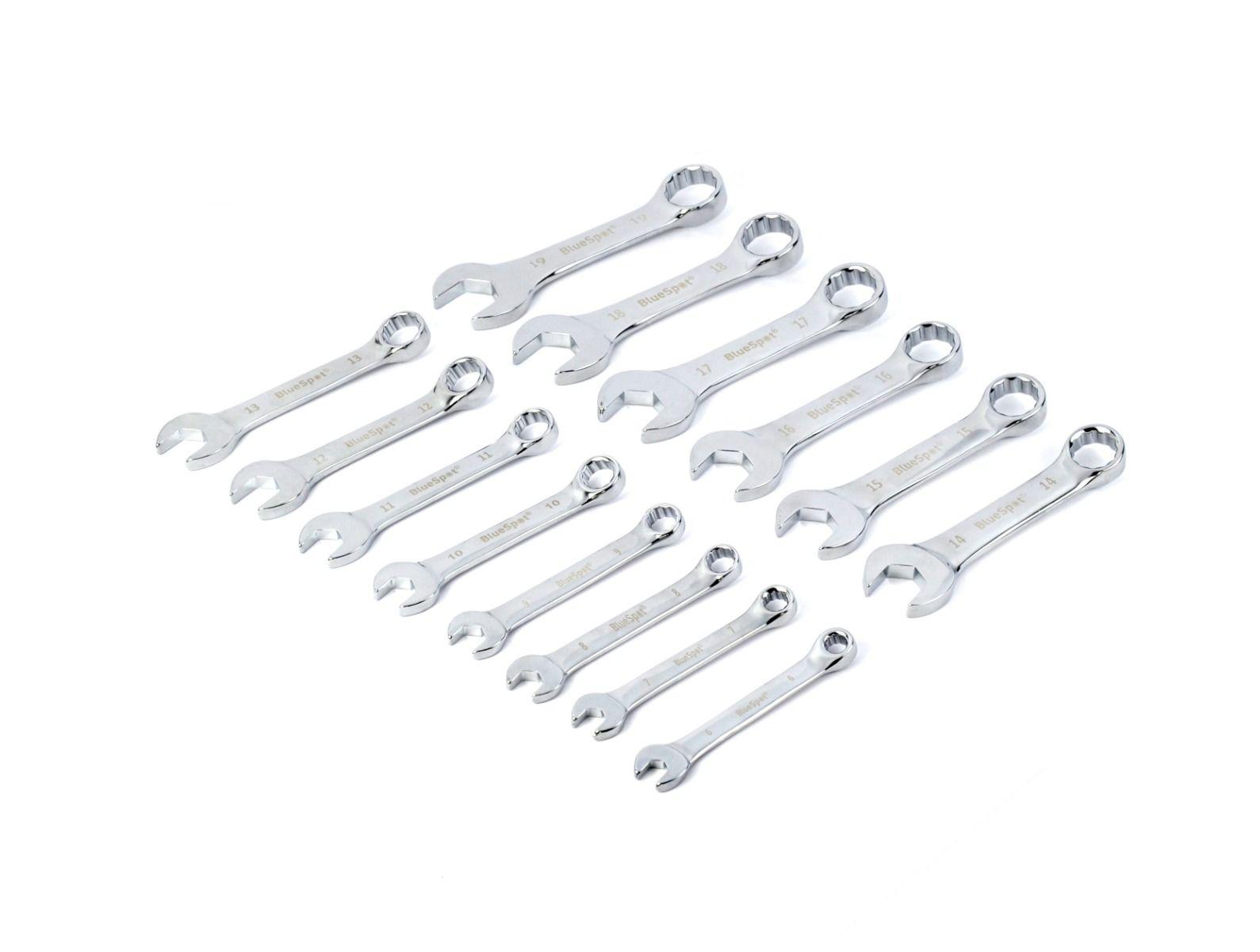 Blue Spot Tools 14 PCE Metric Stubby Spanner Set In EVA Foam (6-19mm)
