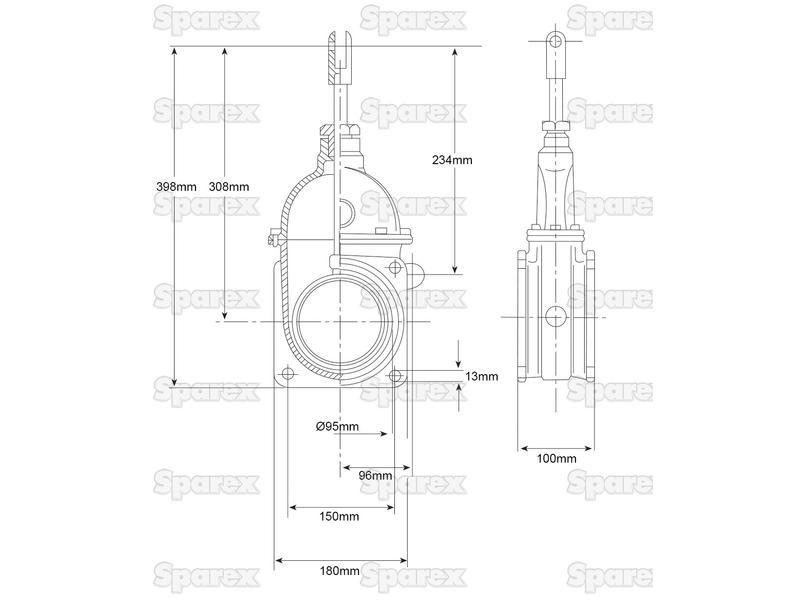 Gate valve - Double flanged - Heavy duty 4''