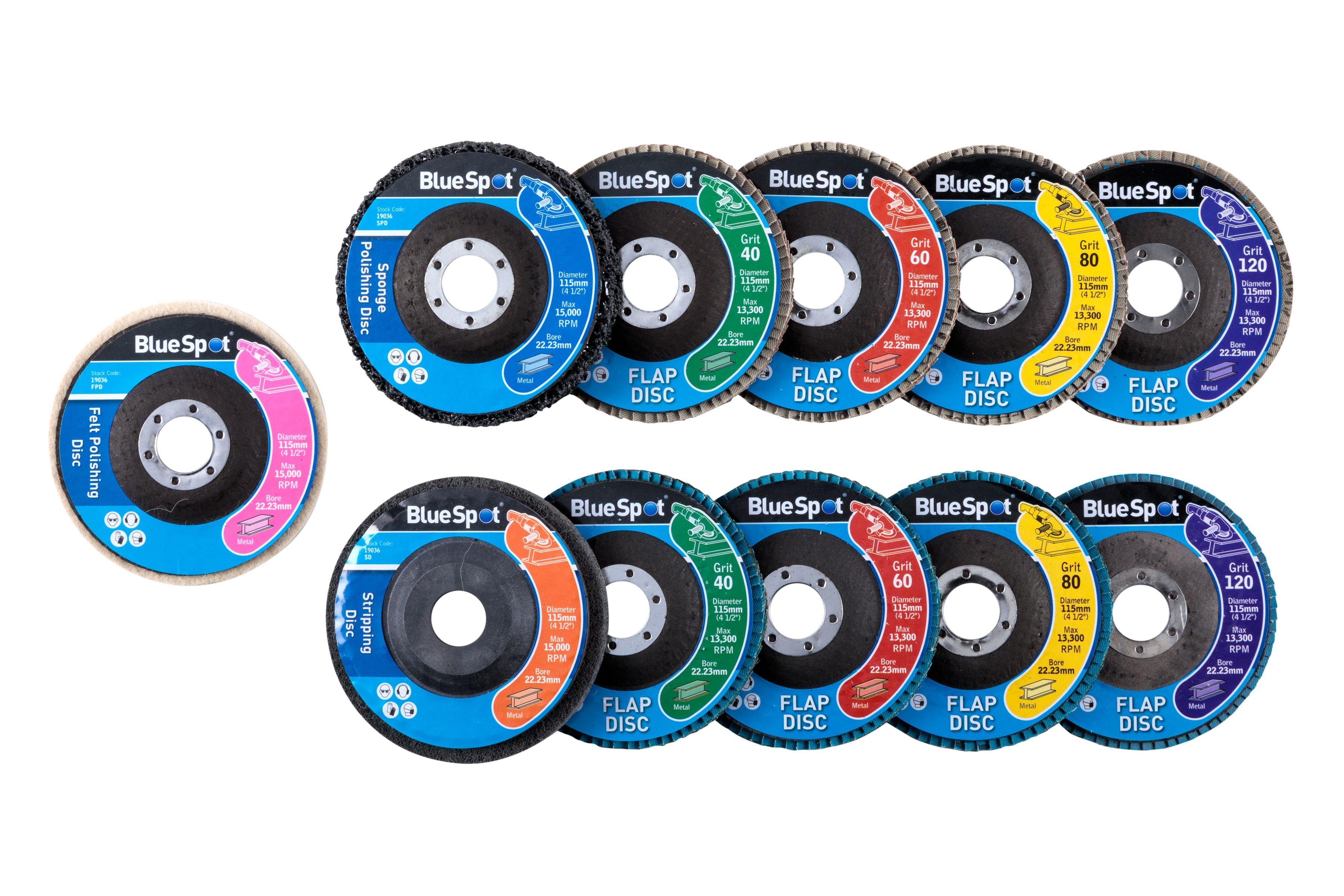 Blue Spot Tools 11 PCE Polishing and Flap Disc Set