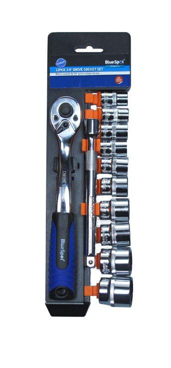 Blue Spot Tools 12 PCE 3/8" Ratchet & Socket Set