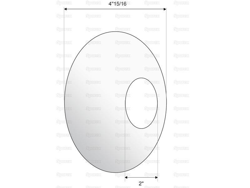 Round Linkage Bar Cup, ID: (A) 50mm, OD: (B) 125mm.