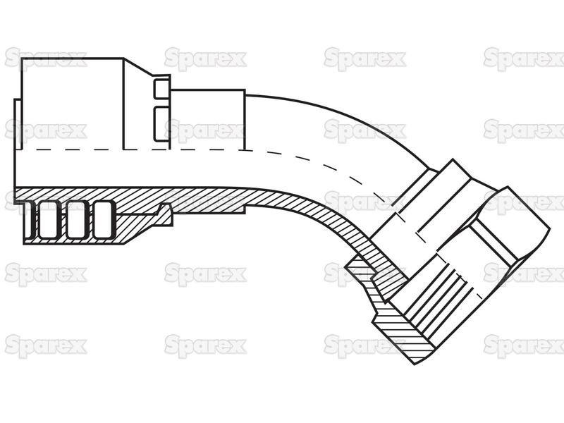 Parker Metric Hose Insert 3/8'' x M20 x 1.50 Female 135° Swept Swivel Heavy Series PARKER HANNIFIN (10C48-12-6)
