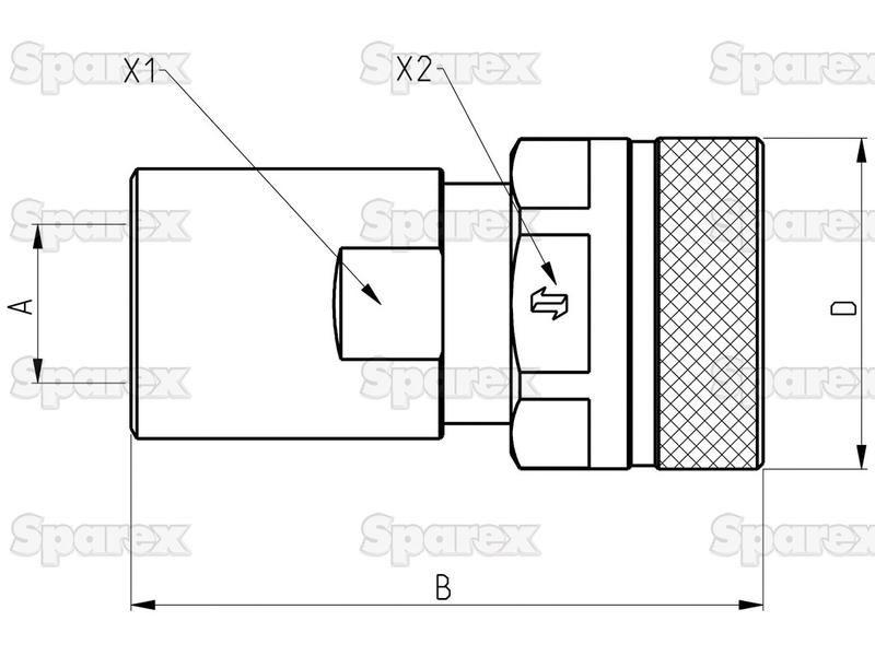 Poppet Valve Coupling Screw - Female - 3/8''BSP - VVS Series Faster S.p.A (VVS 38 GAS F, VVS38GASF)