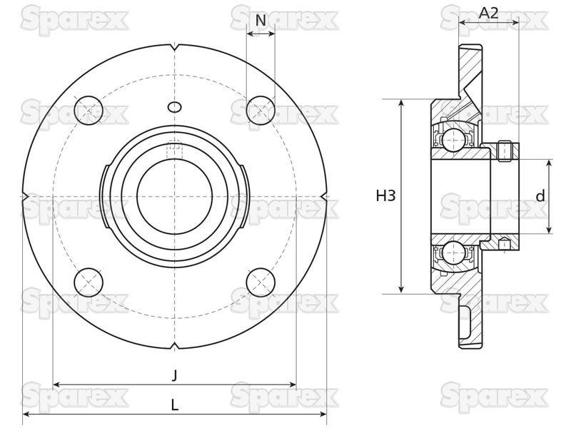NTN SNR Four-Bolt Flanged Unit (ESFCE210)