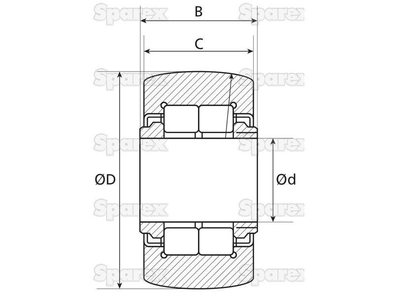 NTN SNR Track Roller Bearing (NUTR208/3AS)
