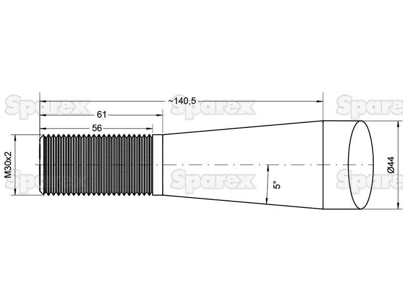 Straight Loader Tine | 830mm for ALO/QUICKIE