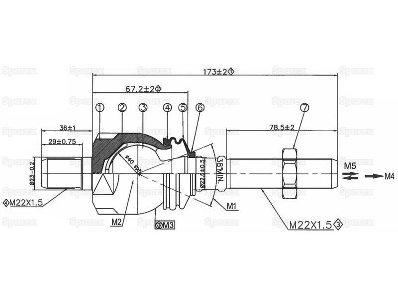Steering Joint, Length: 210mm for John Deere 5415 (5015 Series)