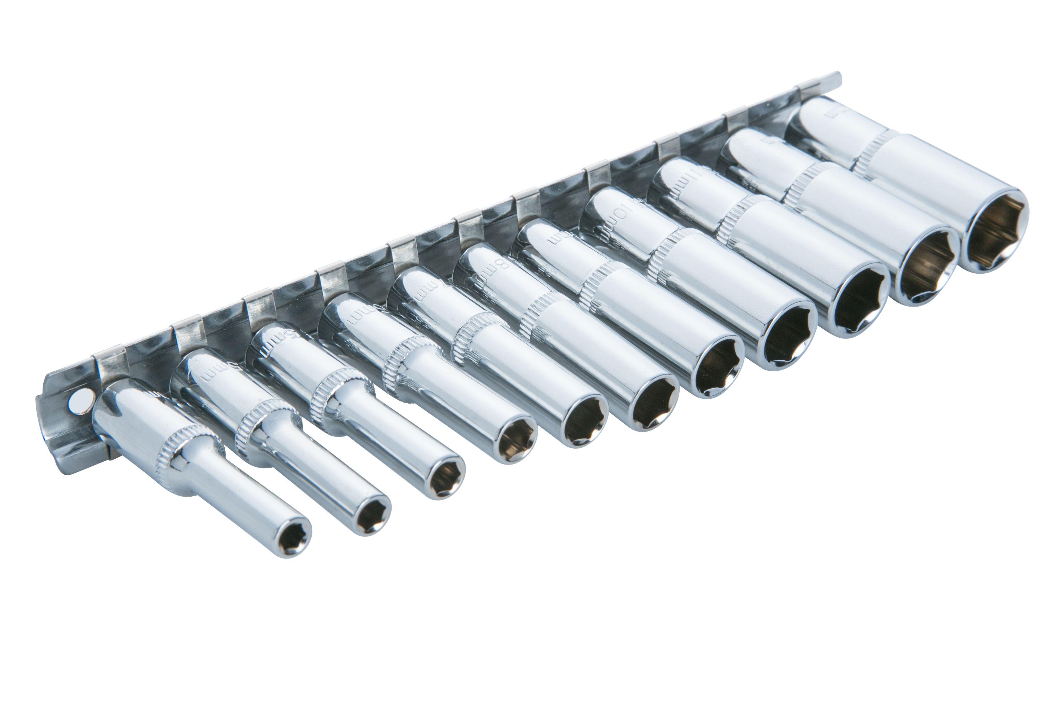 Blue Spot Tools 11 PCE 1/4" Metric Deep Socket Set (4-13mm)